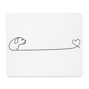 Dog Heart One Line - Mousepad (Querformat) - Weiß - Vorne