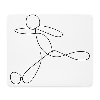 Fußball Line Art - Mousepad (Querformat) - Weiß - Vorne