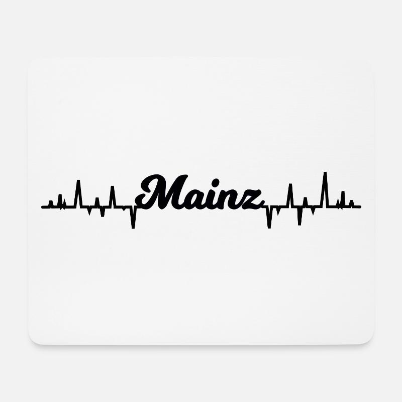 Mainzer Herzschlag - Mousepad (Querformat) - Weiß