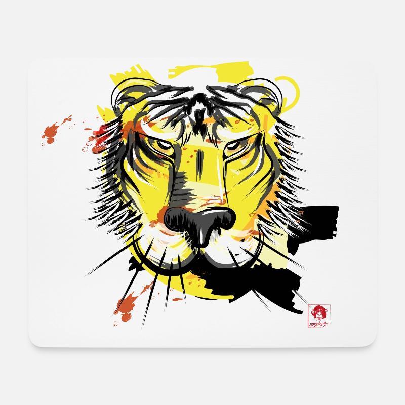 Tiger - Mousepad (Querformat) - Weiß