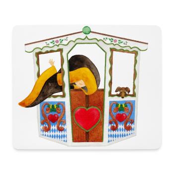Münchner Kindl und Dackel im Riesenrad - Mousepad (Querformat) - Weiß - Vorne