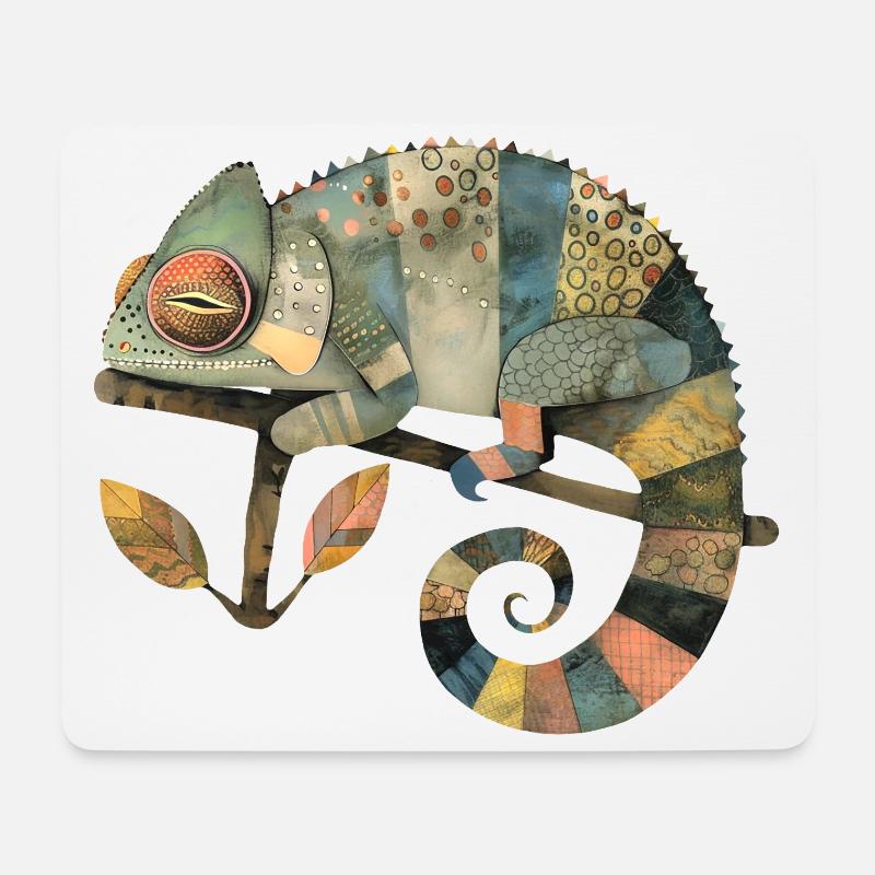 Chamäleon - Mousepad (Querformat) - Weiß