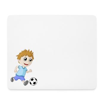 Kleiner Fußball Junge - Mousepad (Querformat) - Weiß - Vorne