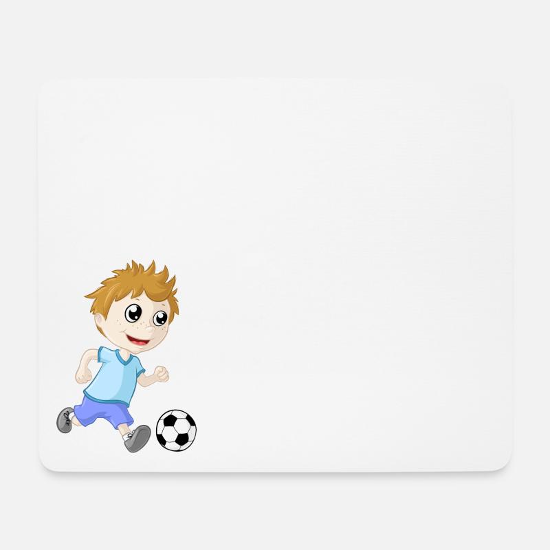 Kleiner Fußball Junge - Mousepad (Querformat) - Weiß