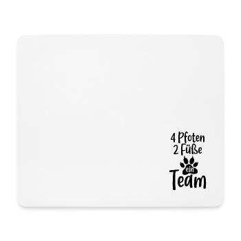 Vier Pfoten zwei Füße ein Team Hunde Vierbeiner - Mousepad (Querformat) - Weiß - Vorne