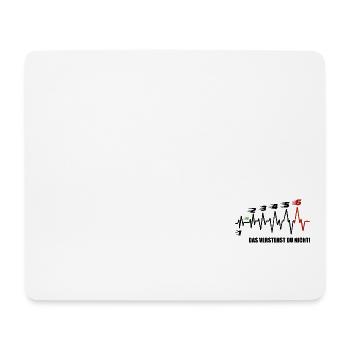 Herzschlag Motorrad 6 Gänge Schaltung EKG - Mousepad (Querformat) - Weiß - Vorne