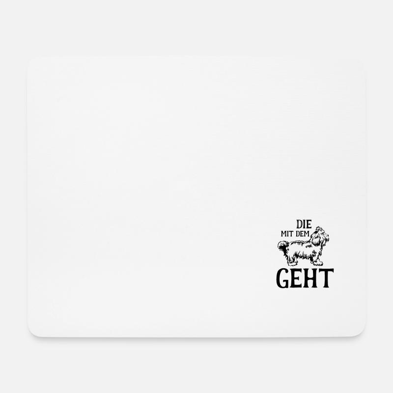 Die mit dem Bolonka Zwetna geht, Hund - Bolonka - - Mousepad (Querformat) - Weiß