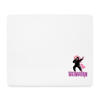 Weinhorn tanzendes schwarzes Einhorn mit Wein - Mousepad (Querformat) - Weiß - Vorne