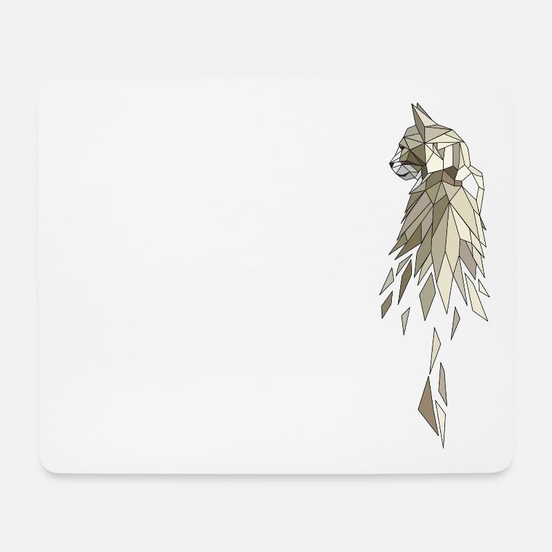 Katze braun beige Polygon - Mousepad (Querformat) - Weiß