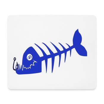 Blau schlechter Fisch Piratenentwurf. Schädel - Mousepad (Querformat) - Weiß - Vorne