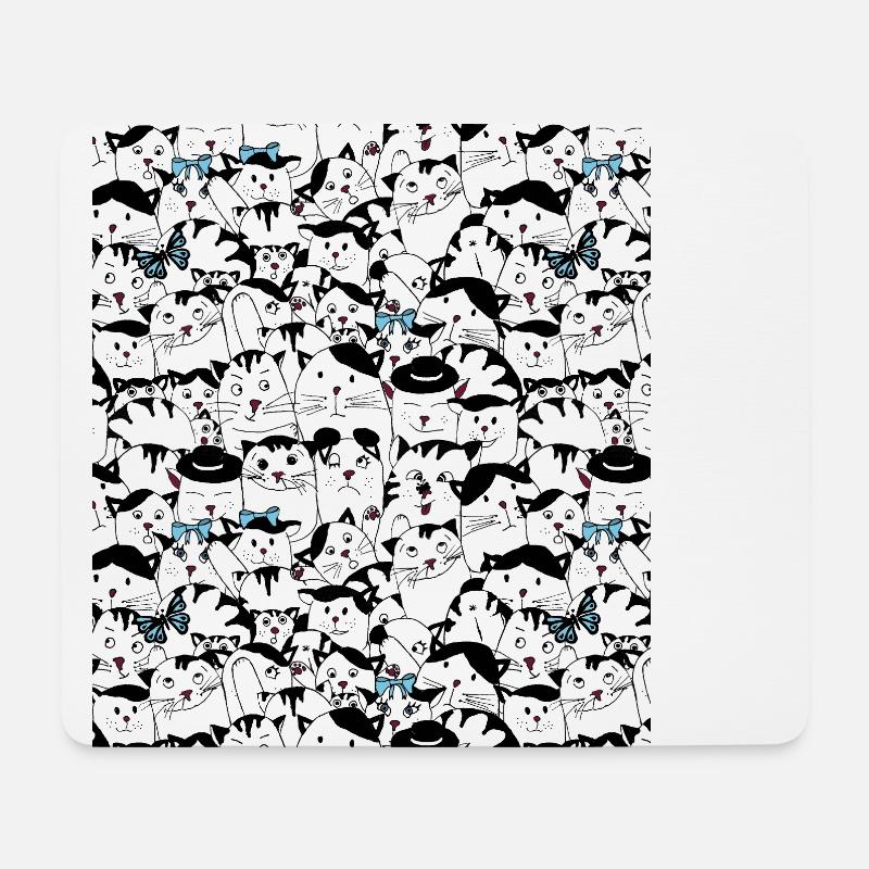 Katzenfamilie des alten Jungen - Mousepad (Querformat) - Weiß