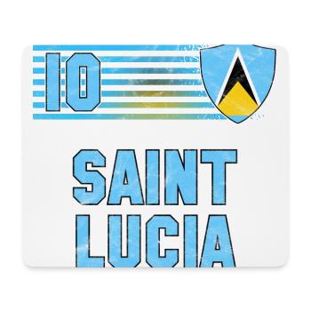 St. Lucia Fußball Mannschaft - Mousepad (Querformat) - Weiß - Vorne