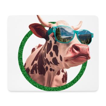 cool cow wearing sunglasses - Mouse Pad (horizontal) - white - Front