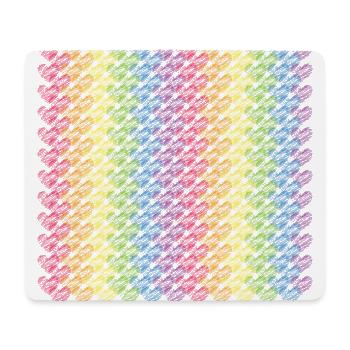 Pride Herzen Regenbogenfahne Regenbogen - Mousepad (Querformat) - Weiß - Vorne