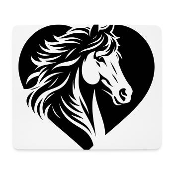 Coeur de tête de cheval - Tapis de souris (format paysage) - blanc - Devant