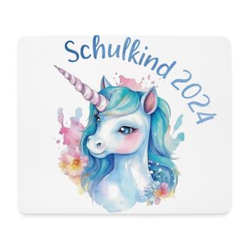 Schulkind 2024 Einhorn Einschulung Schule Schüler - Mousepad (Querformat) - Weiß - Vorne