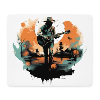 guitarist, guitarist, singer, country music, vintage - Mouse Pad (horizontal) - white - Front