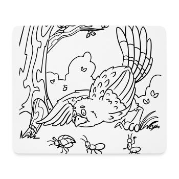 Niedlicher Vogel Ausmalbild für Kindergeburtstag - Mousepad (Querformat) - Weiß - Vorne
