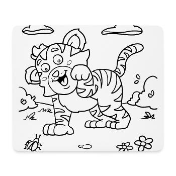 Tiger-Malspaß für Kinderbekleidung, Taschen & mehr - Mousepad (Querformat) - Weiß - Vorne