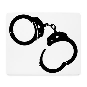 Handschellen Handcuffs - Mousepad (Querformat) - Weiß - Vorne