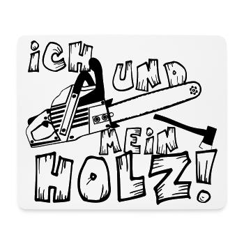 Motorsäge , Kaminholz , Brennholz Holz (25) - Mousepad (Querformat) - Weiß - Vorne