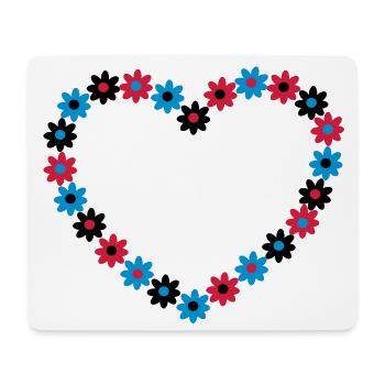 Blume Herz - Mousepad (Querformat) - Weiß - Vorne
