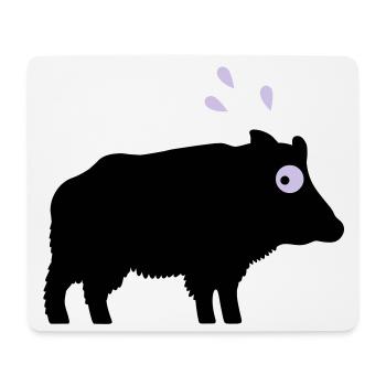 Angstschwitzendes Wildschwein - Mousepad (Querformat) - Weiß - Vorne