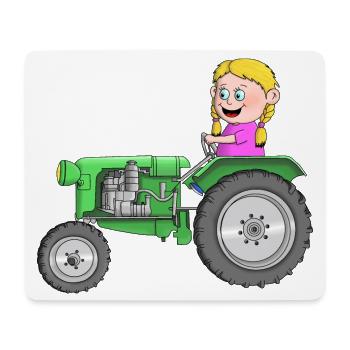 Traktor Kinder - Mousepad (Querformat) - Weiß - Vorne