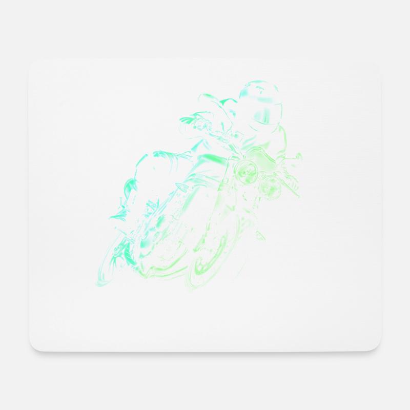 motorrad - Mousepad (Querformat) - Weiß