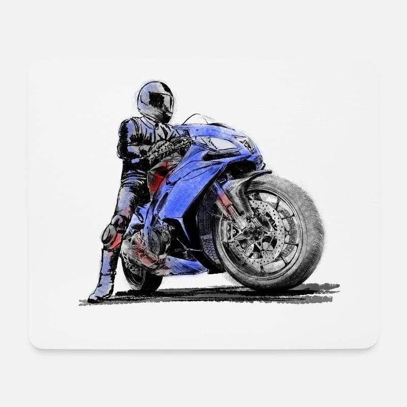 Motorrad - Mousepad (Querformat) - Weiß