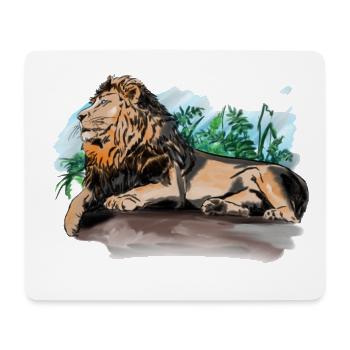 Majestätischer Löwe in Naturkulisse - Mousepad (Querformat) - Weiß - Vorne