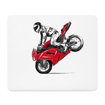 motorcycle stunt - Tapis de souris (format paysage) - blanc - Devant