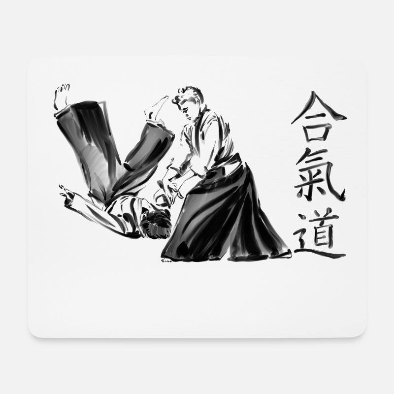 aikido - Tapis de souris (format paysage) - blanc