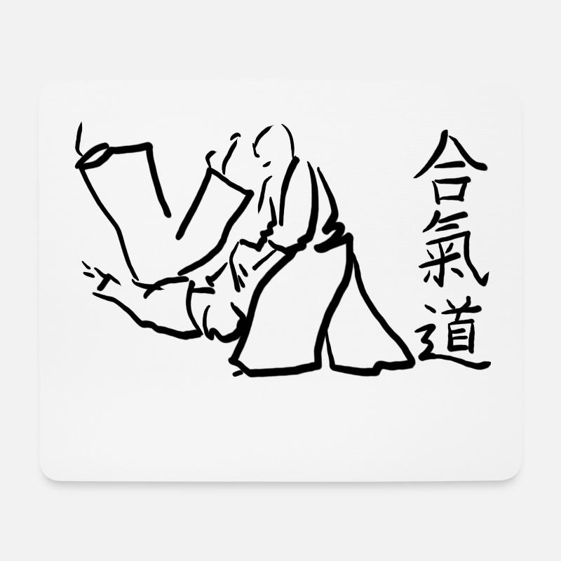 aikido - Mousepad (Querformat) - Weiß