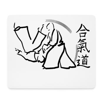 aikido - Tapis de souris (format paysage) - blanc - Devant