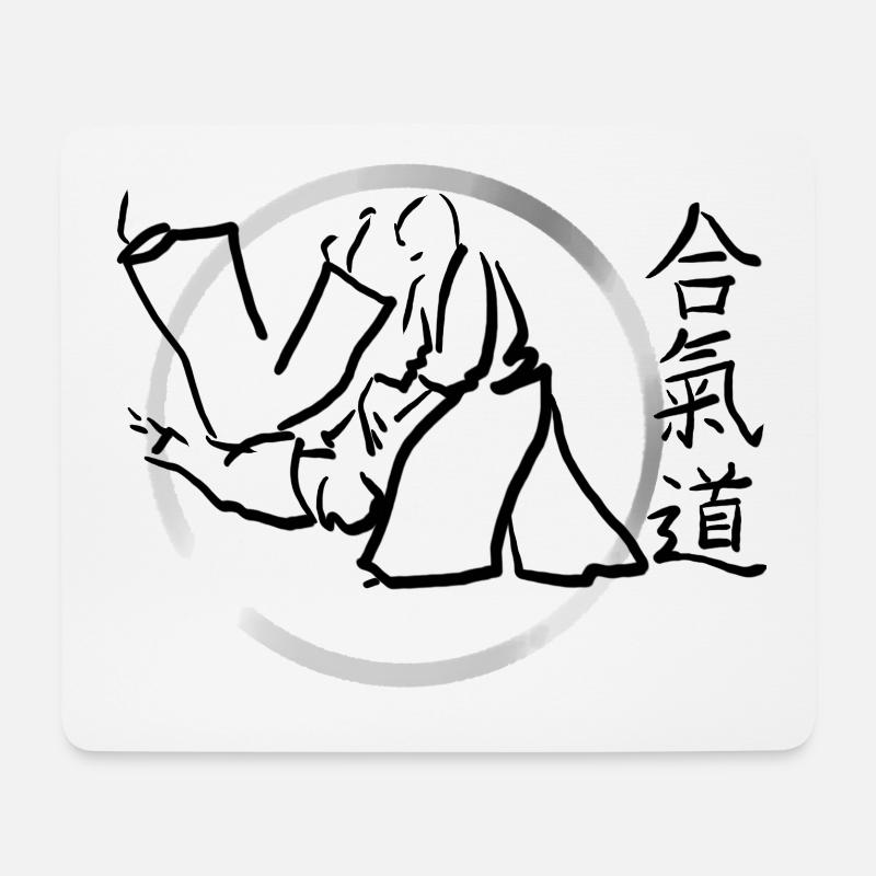 aikido - Mousepad (Querformat) - Weiß