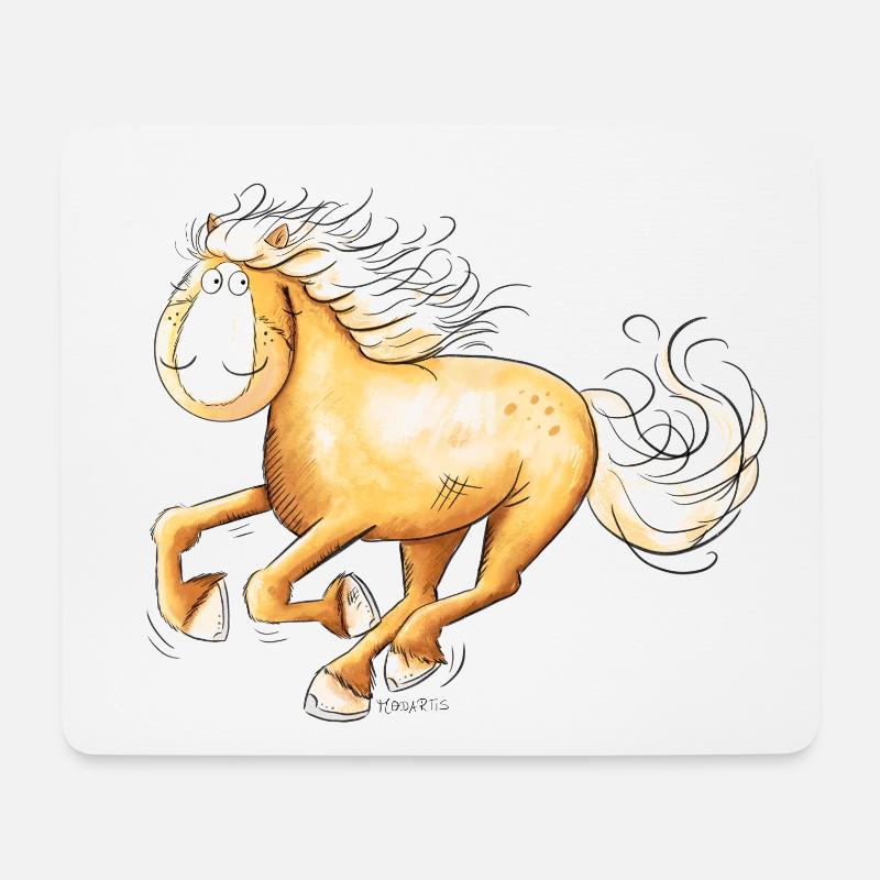 Schneller Haflinger I Pferd Pferde Comic - Mousepad (Querformat) - Weiß