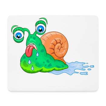 Nicht hetzen, dicke Schnecke, fett, laufen, - Mousepad (Querformat) - Weiß - Vorne