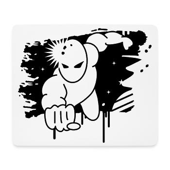 Superheld Graffiti - Mousepad (Querformat) - Weiß - Vorne