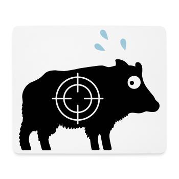 Wildschwein mit Angstschweiß und Fadenkreuz - Mousepad (Querformat) - Weiß - Vorne