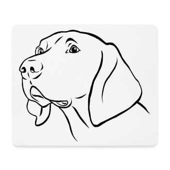 Portrait de Weimaraner - Tapis de souris (format paysage) - blanc - Devant