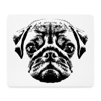 Chiot carlin / bébé carlin / visage de carlin - Tapis de souris (format paysage) - blanc - Devant