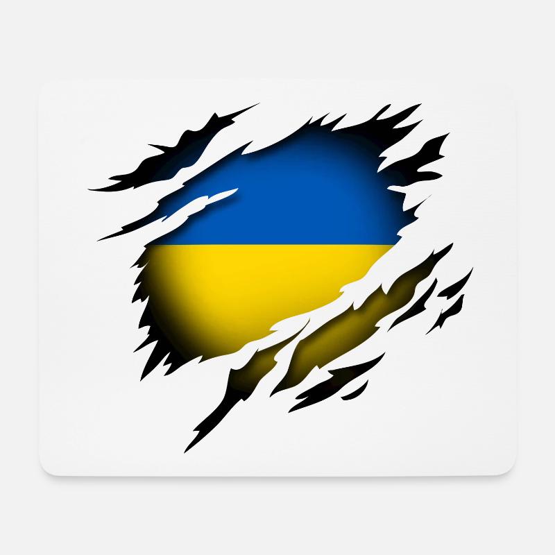 Ukraine im Herzen - Mousepad (Querformat) - Weiß