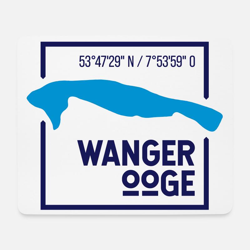 Wangerooge | Landkarte Minimalistisch Kontur - Mousepad (Querformat) - Weiß