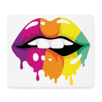Coloured Lips - Mouse Pad (horizontal) - white - Front