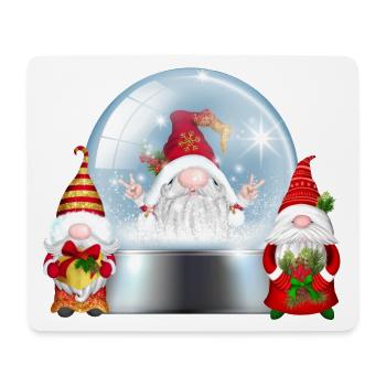 Boule à neige Santa Gnomes Cheer - Tapis de souris (format paysage) - blanc - Devant