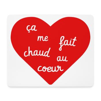 ça me fait chaud au coeur - Tapis de souris (format paysage) - blanc - Devant