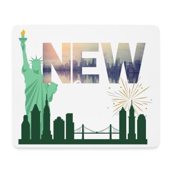 New York Skyline Fireworks - Mouse Pad (horizontal) - white - Front