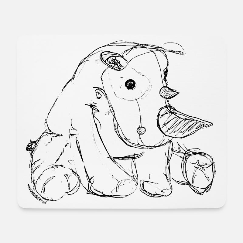 Rhinoceros - Mouse Pad (horizontal) - white