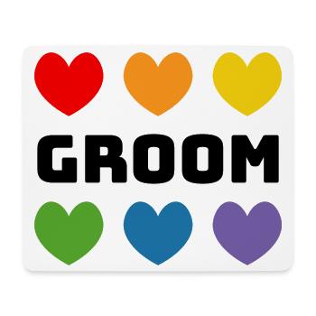 Rainbow Hearts Groom noir - Tapis de souris (format paysage) - blanc - Devant